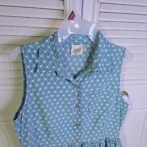 Mata Traders Blue and White Buttoned Sundress